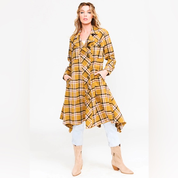 Aratta Coco Plaid Trench Coat - Picture 3 of 4
